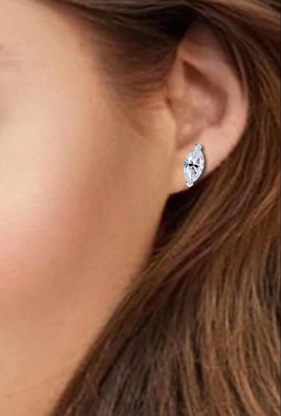 The Roots Marquise Diamond Stud